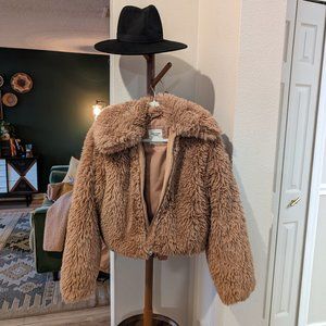 Abercrombie faux shearling teddy coat short
